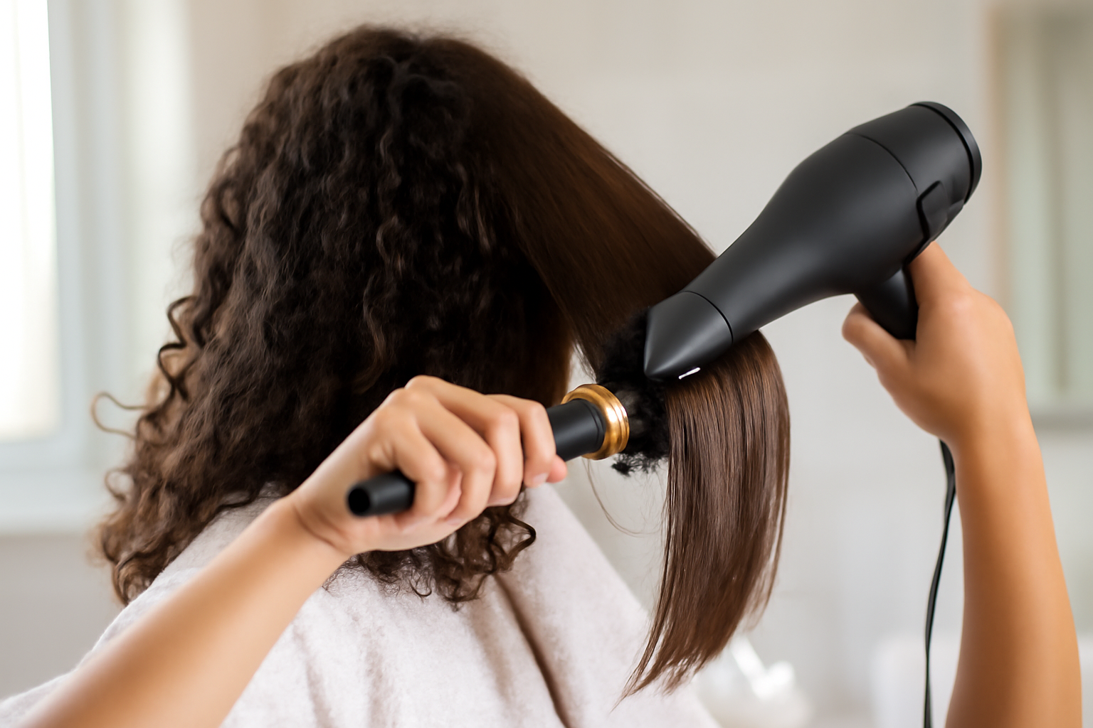 How to blow dry curly hair straight without frizz: Essential tips and ...