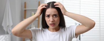 Woman with itchy scalp