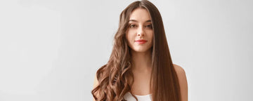 Woman with beach waves in hair on one side