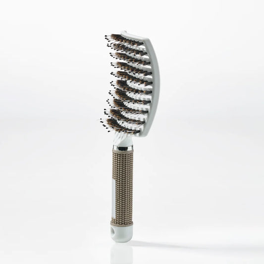 Curved Paddle Brush - hairbrush with boar bristles