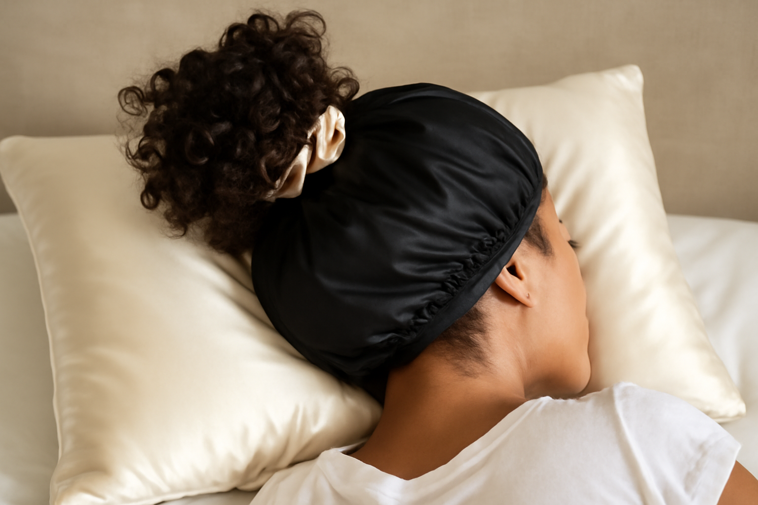 how to protect curly hair while sleeping - illustration