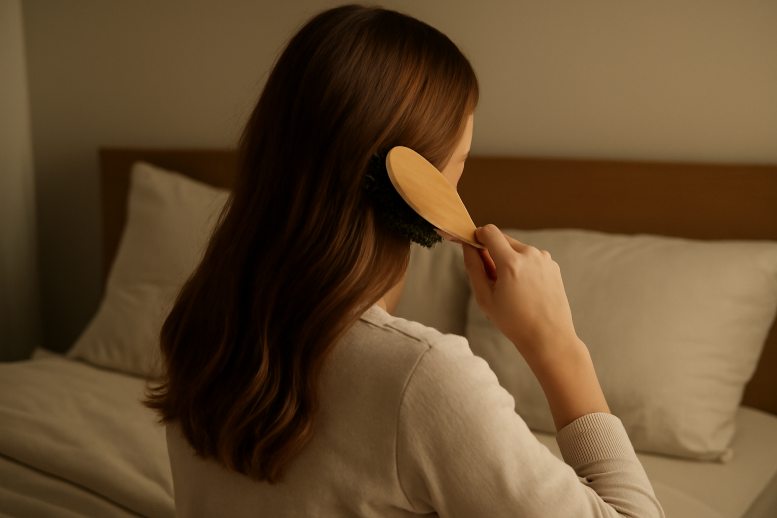should you brush your hair before bed - illustration