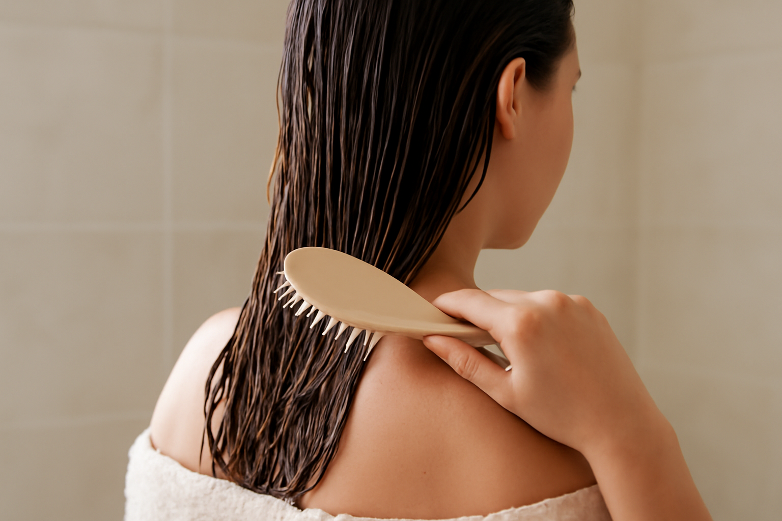 should you brush hair after shower - illustration