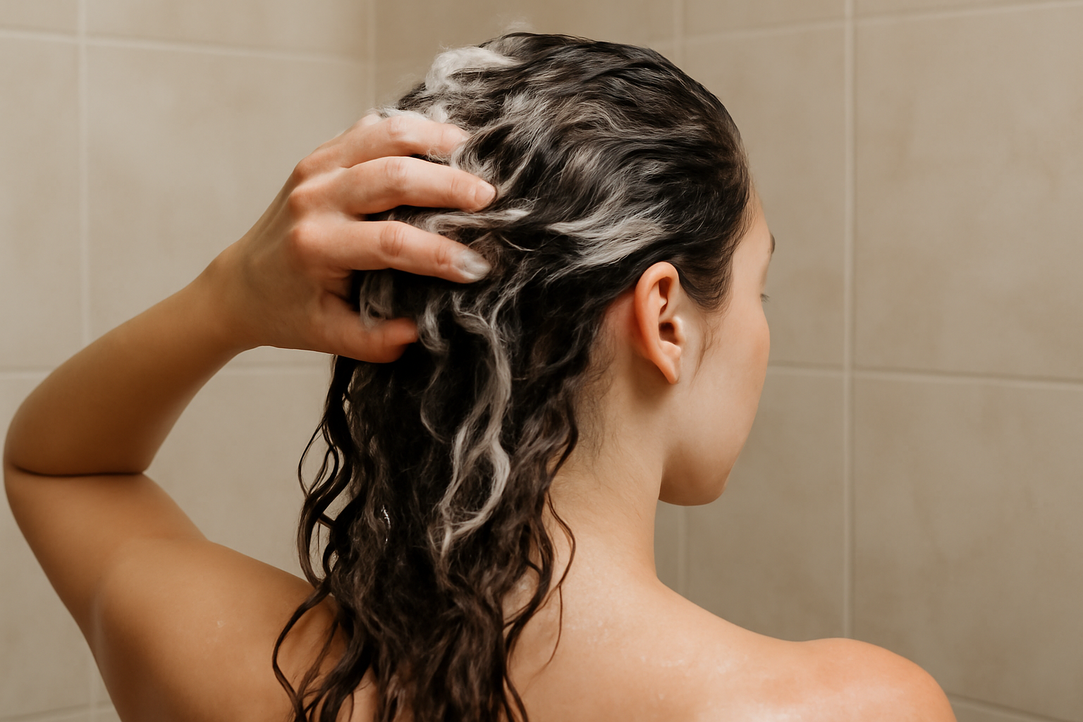 how long should you leave shampoo in your hair before rinsing - illustration