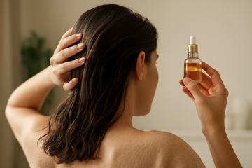 oil scalp massage - illustration