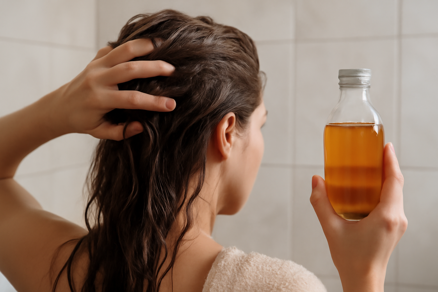 how to clean scalp build up naturally - illustration