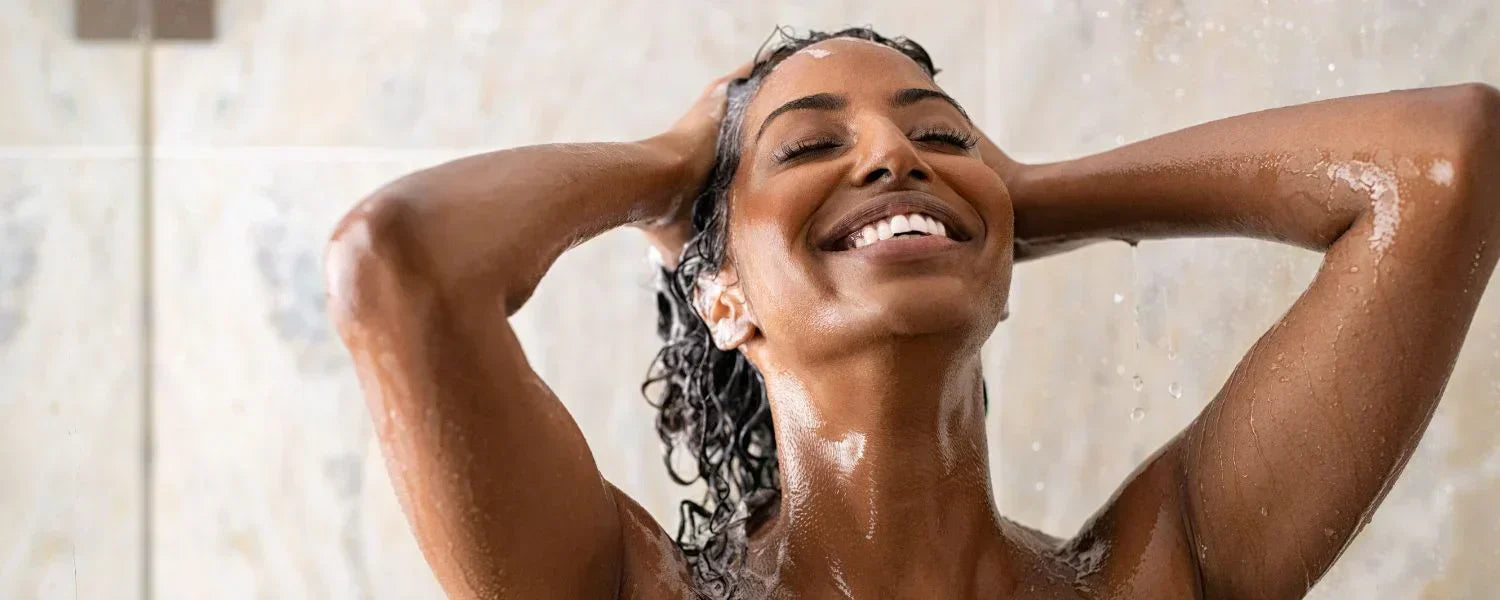 Woman washing hair
