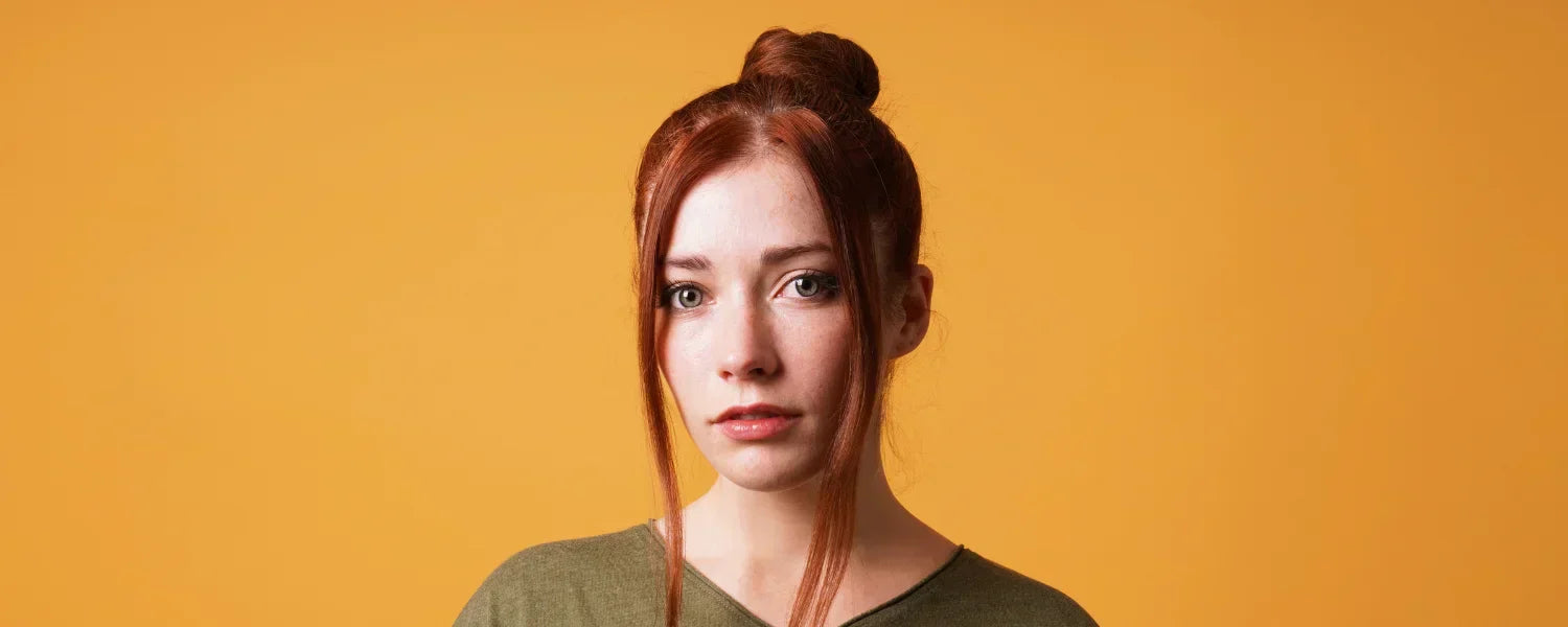 Woman with long bangs