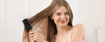 Woman brushing her hair