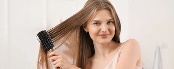 Woman brushing her hair