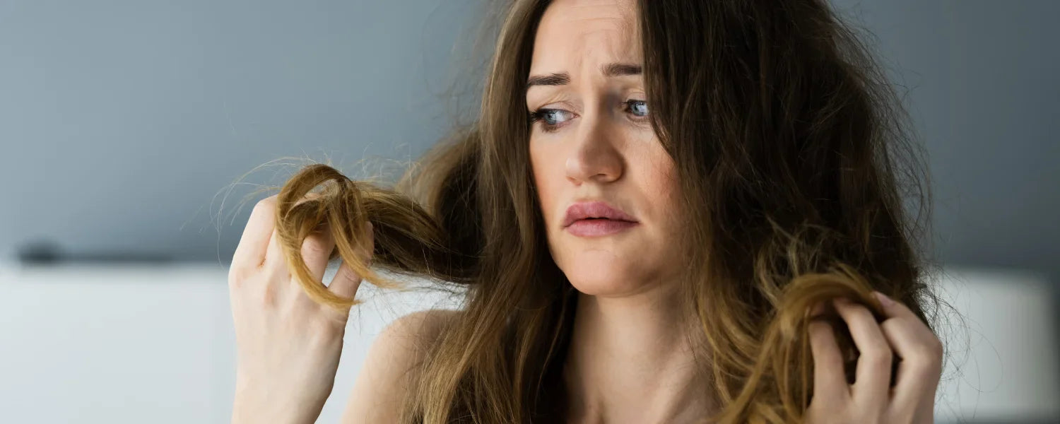 Woman with brittle hair
