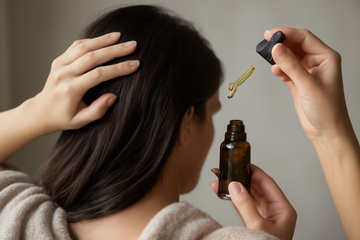 rosemary oil scalp massage - illustration