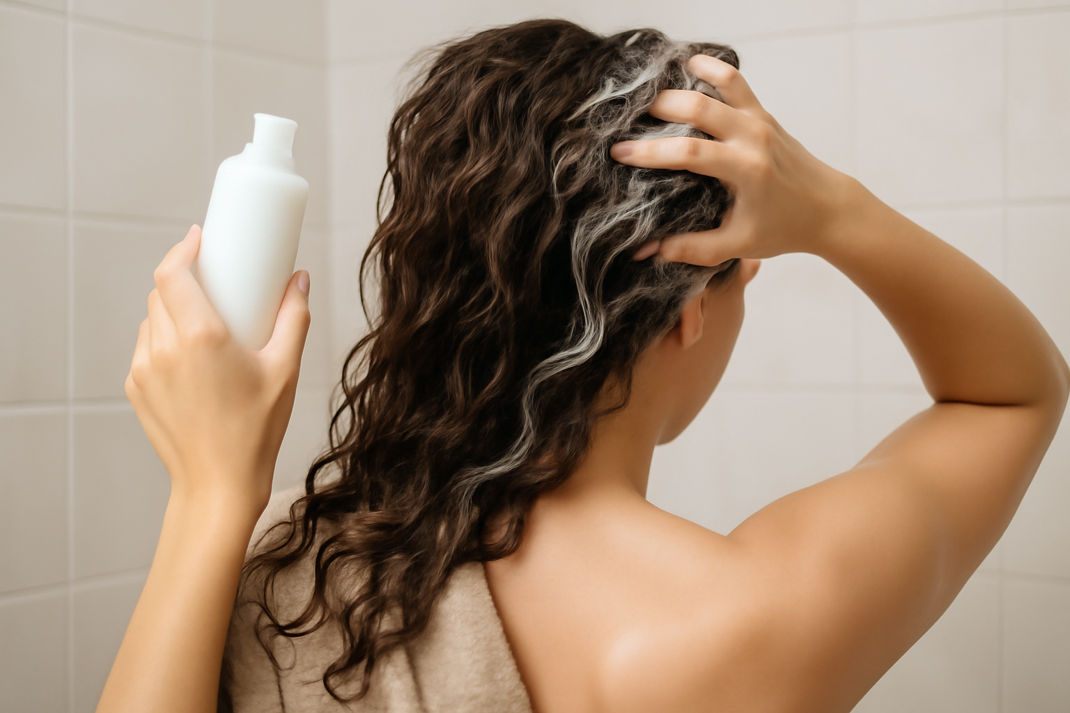 best way to wash wavy hair - illustration