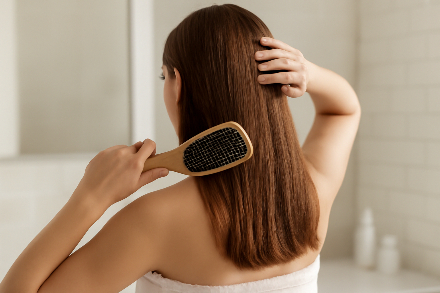 morning hair care routine - illustration