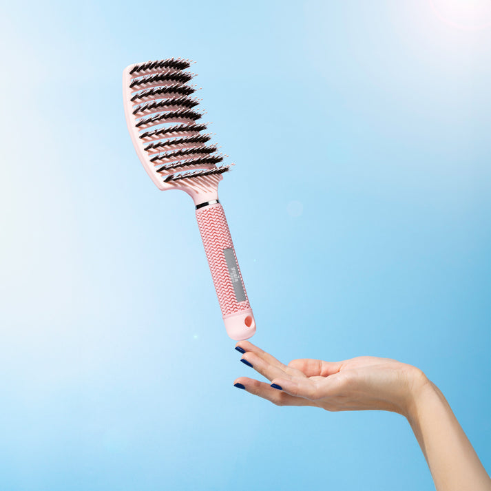 Curved Paddle Brush - spazzola per capelli con setole di cinghiale
