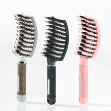 Curved Paddle Brush - hairbrush with boar bristles
