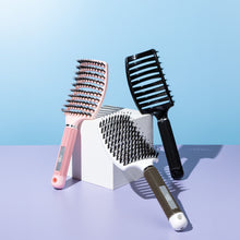 Curved Paddle Brush - hairbrush with boar bristles