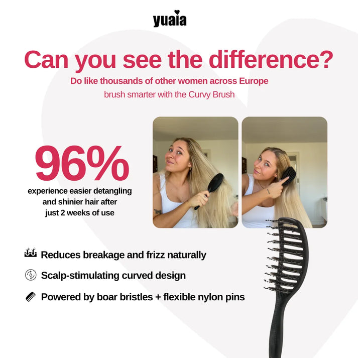 Curvy Brush - brosse à cheveux en poils de sanglier