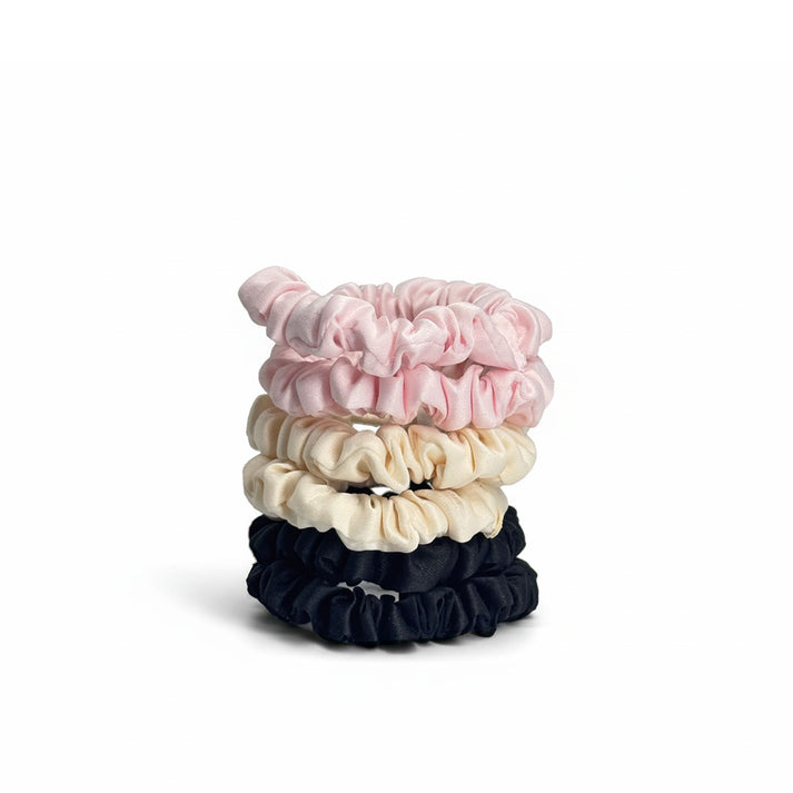 Miękkie satynowe gumki do włosów – małe, zestaw 4 sztuk