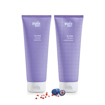 Vaalea ja kirkas hopeanvärinen shampoo ja hoitoaine