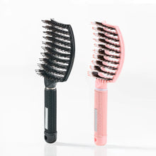Curved Paddle Brush - hairbrush with boar bristles