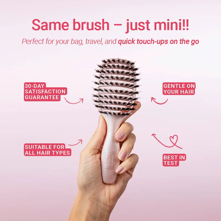 Mini Curvy Brush - hairbrush with boar bristles