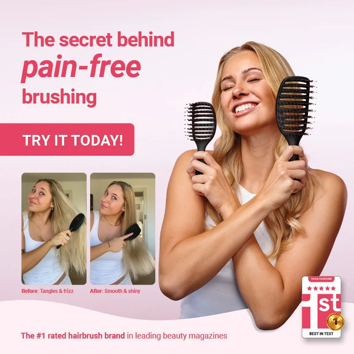 Mini Curvy Brush - hairbrush with boar bristles