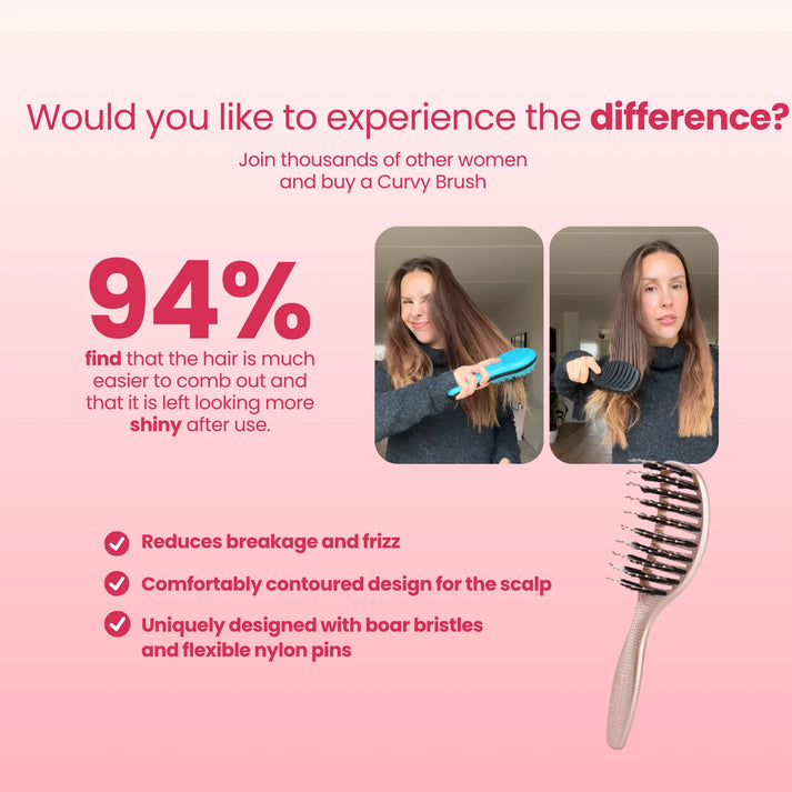 Mini Curvy Brush - spazzola per capelli con setole di cinghiale