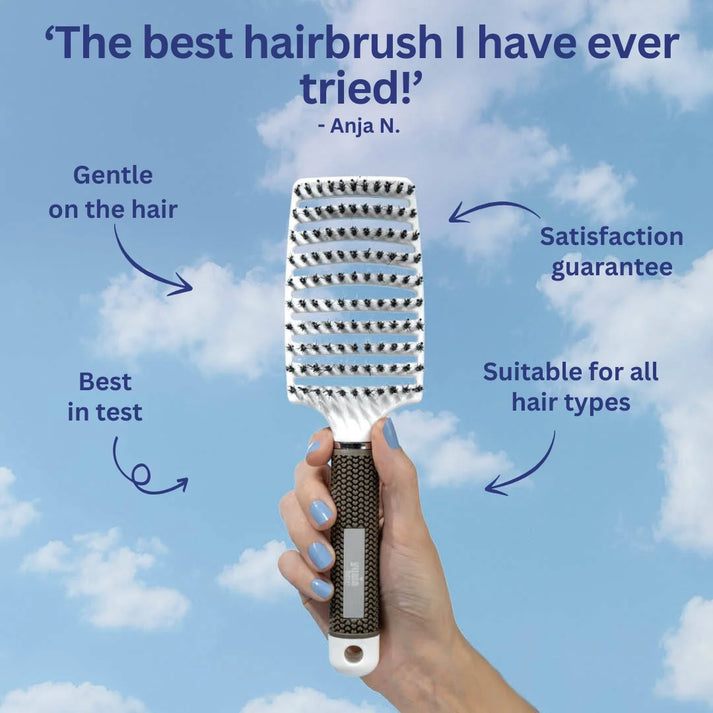 Curved Paddle Brush - spazzola per capelli con setole di cinghiale