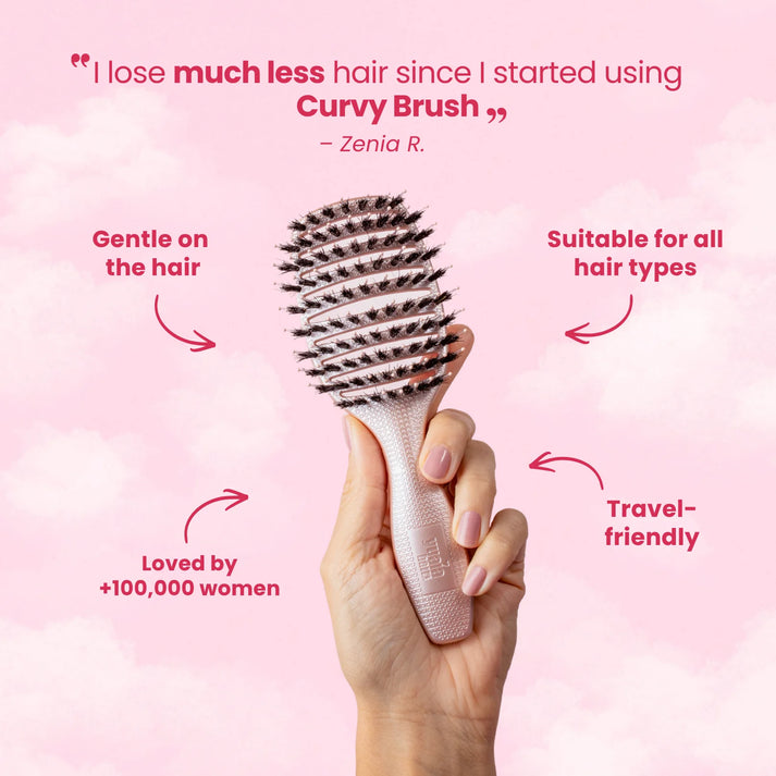 Mini Curvy Brush - spazzola per capelli con setole di cinghiale