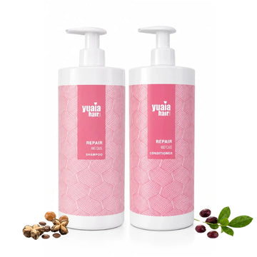 Repair and Care Shampoo and Conditioner 1000 ml - Sulfate-free & Silicone-free