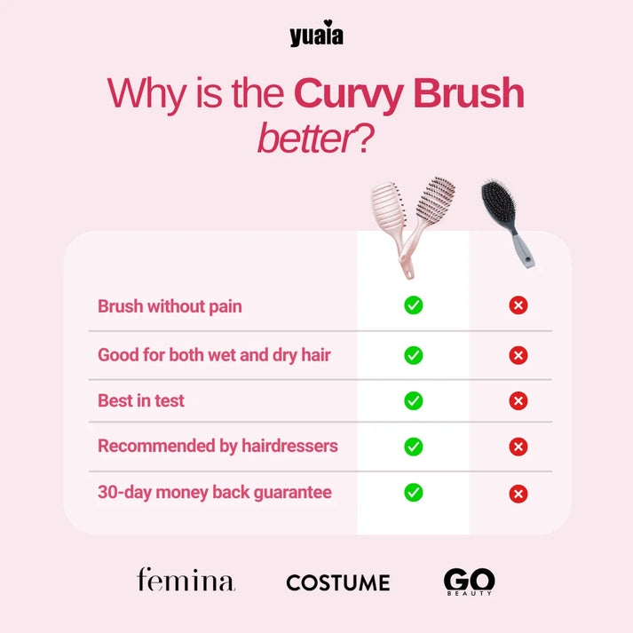 Curvy Brush - brosse à cheveux en poils de sanglier