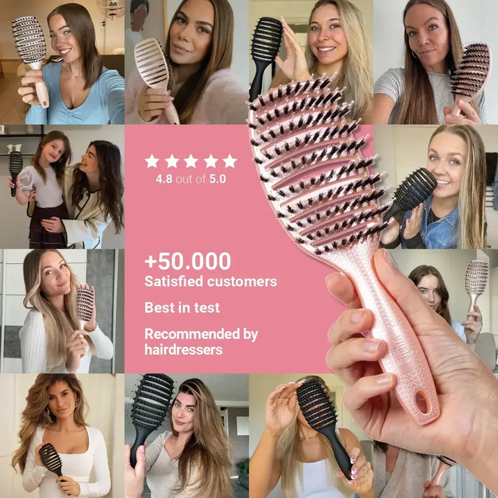 Curvy Brush - brosse à cheveux en poils de sanglier