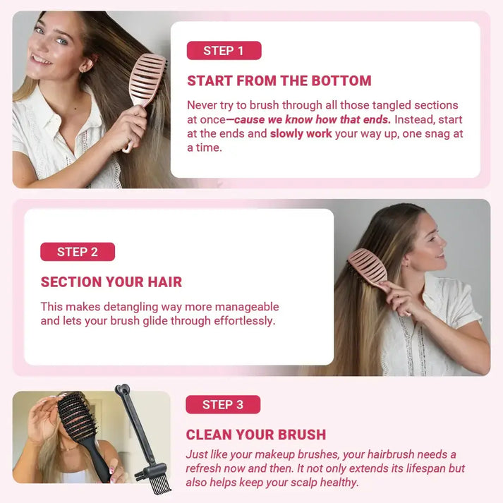 Curvy Brush - brosse à cheveux en poils de sanglier