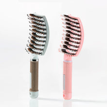 Curved Paddle Brush - hairbrush with boar bristles