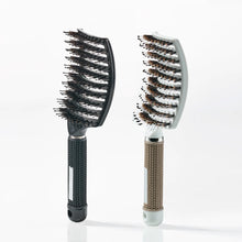Curved Paddle Brush - hairbrush with boar bristles
