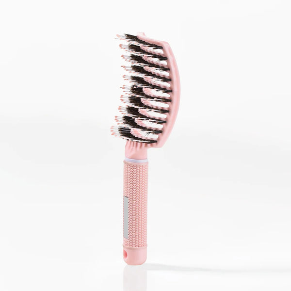 Curved Paddle Brush - hairbrush with boar bristles